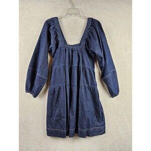 Free People Women's Denim Long Sleeve Jean Dress Size XS